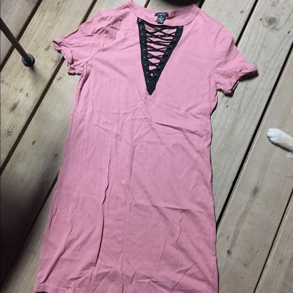 Rue 21 crisscross pink and black dress size XS